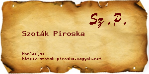 Szoták Piroska névjegykártya