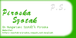 piroska szotak business card